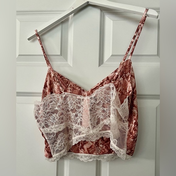 Women’s Victoria Secret Lace Snakeskin Print Lounge Tank Top. NEW! - Picture 5 of 7